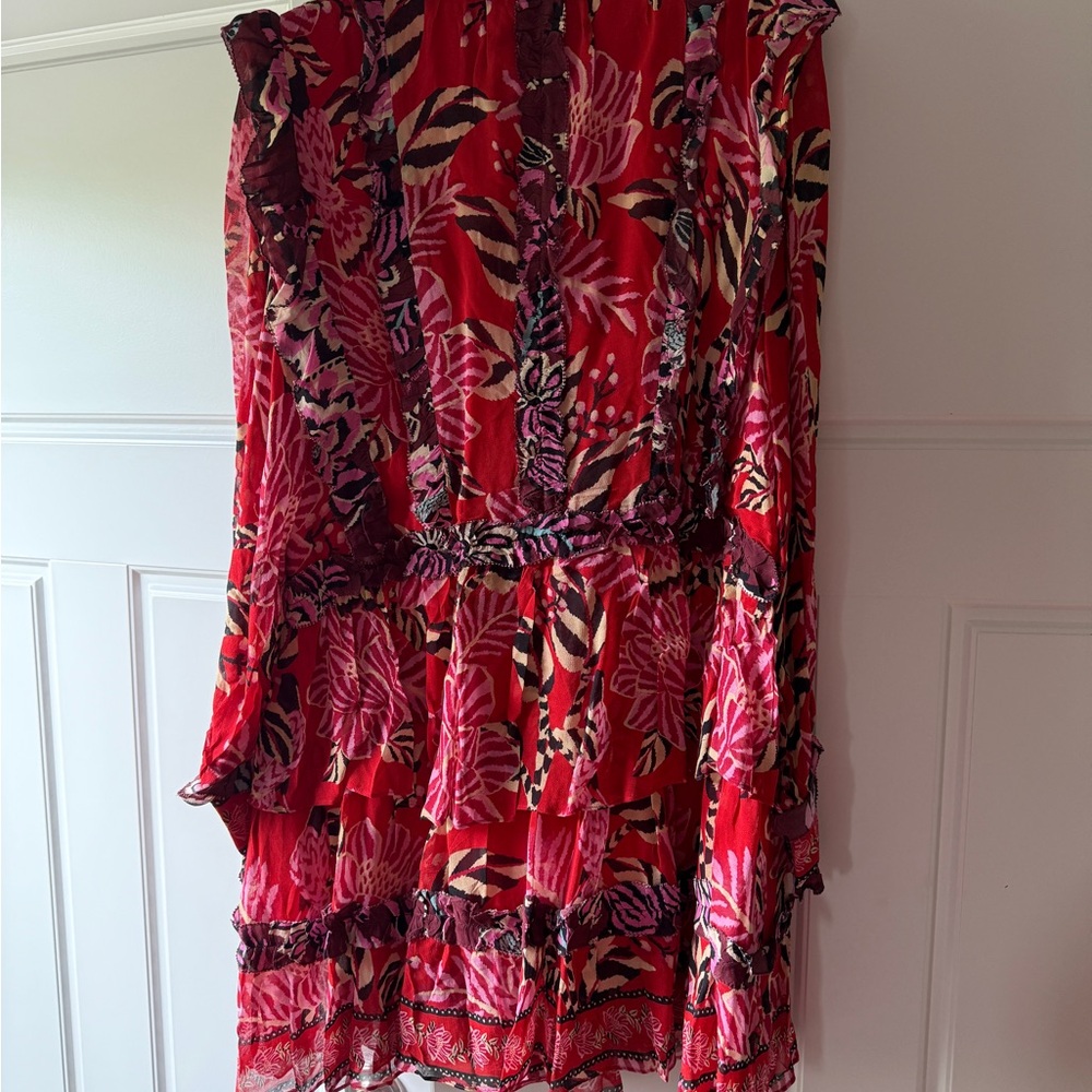 FARM Rio Red Ruffled Tiered Sundress - Picture 5 of 8